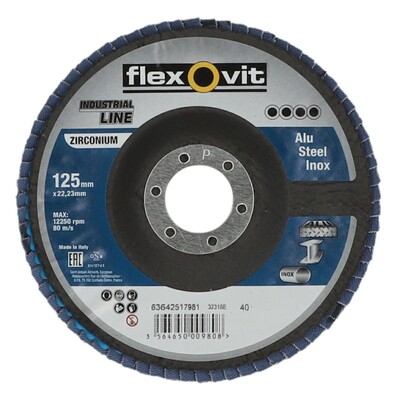 Flexovit lamellenschijf Industrial Line 125 x 22 mm P40 conisch 6364251798